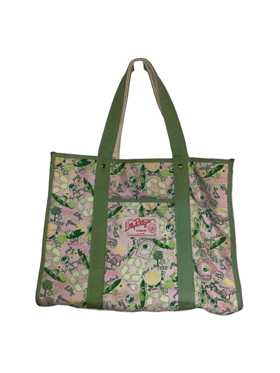 Lilly Pulitzer Handbags - Rare Lilly Pulitzer Originals Earth Day Queen of Green Recycle Large Tote Bag
